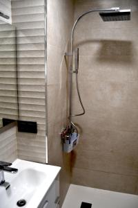 a bathroom with a shower and a sink at Casa VALOLI PLAYA MIRAMAR in Miramar