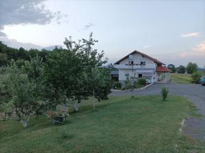 una casa en una colina con árboles y un patio en M&S&N, en Grabovac