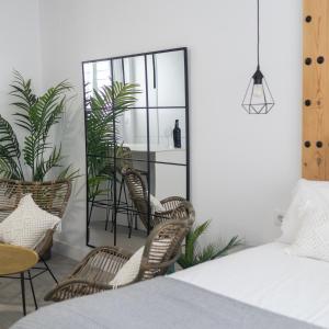 Postel nebo postele na pokoji v ubytování Lovely suites Tarifa, estudio a estrenar en el centro y muy cerca de la playa