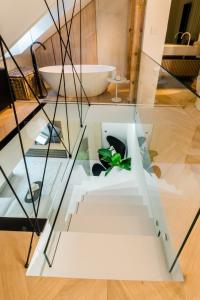 Kúpeľňa v ubytovaní Apartament nad jeziorem Drwęckim Turystyczna # 17