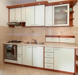 Kuchyň nebo kuchyňský kout v ubytování Apartmani IvaMia