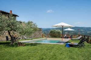 a villa with a swimming pool in the grass at Fienile in Pontassieve