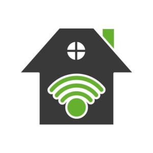 a house with a wifi symbol in it at 'Halt Lodge' A Scandinavian Home in an AONB in Lydbrook
