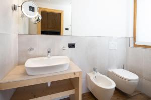 a bathroom with a sink and a toilet at Green Rose in Livigno