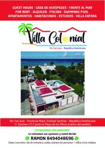 um folheto para uma villa cid nid em Villa colonial suite n 4 basic interior em Río San Juan