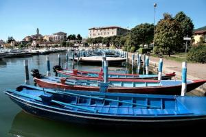 a group of boats are docked in a harbor at 1 STEP ON THE LAKE in Clusane sul Lago