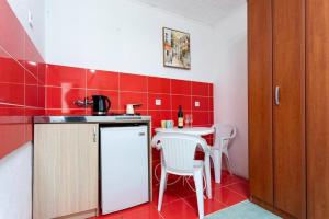 Kuchyň nebo kuchyňský kout v ubytování Studio apartmani Rafailovici