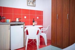 Kuchyň nebo kuchyňský kout v ubytování Studio apartmani Rafailovici