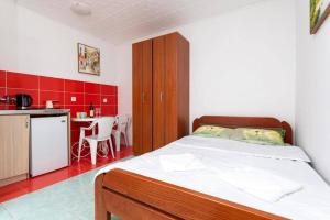Kuchyň nebo kuchyňský kout v ubytování Studio apartmani Rafailovici