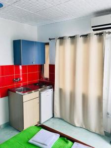 Kuchyň nebo kuchyňský kout v ubytování Studio apartmani Rafailovici