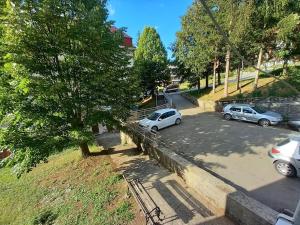 a group of cars parked in a parking lot at Oriental Apartment in Plužine