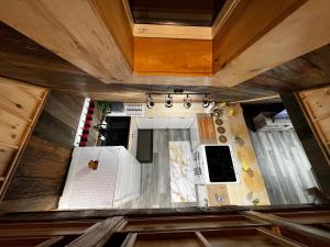 an overhead view of a kitchen in a house at Serendib by St Peters Bay in Saint Peters