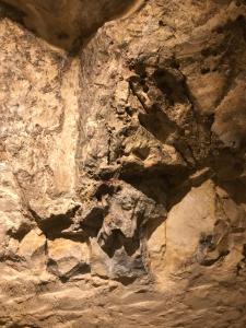 a rock wall with a face on it at L’antica stella in Modica