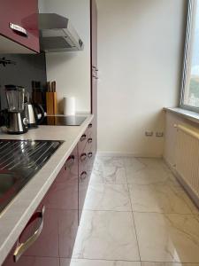 - une cuisine avec un évier et un comptoir dans l'établissement Incantevole Appartamento - Sentiero al Mare, à San Benedetto del Tronto