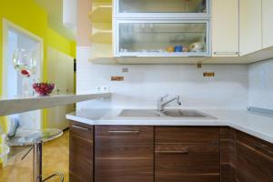 Kuchyň nebo kuchyňský kout v ubytování Apartment Sugar