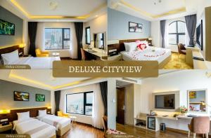 a hotel room with two beds and a deluxe cityview at Putin Hotel Nha Trang in Nha Trang