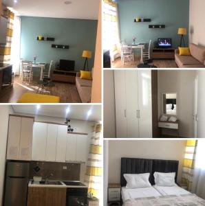 Postel nebo postele na pokoji v ubytování Rezidenca SHOPI Apartments