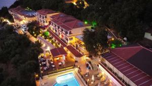 an overhead view of a house with lights on at Zante Palace in Tsilivi