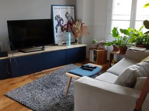 TV a/nebo společenská místnost v ubytování Chambre - Marceau