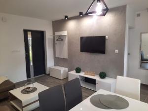 Telewizja i/lub zestaw kina domowego w obiekcie APARTAMENTY LAS Zator