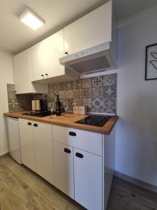 Kuchyň nebo kuchyňský kout v ubytování Apartmani Tolj