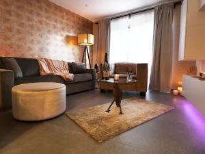 リエージュにあるSuiteDreams - Relax Suite Liègeのリビングルーム(ソファ、テーブル付)