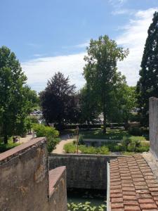 a view of a park with trees and a pond at LE MATIN CALME - Charme ancien - Vue canal in Dole