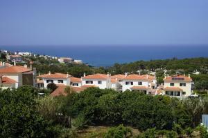 un grupo de casas en una colina con el océano en Amazing Lodge by the Ocean - Fully equipped!, en Ericeira