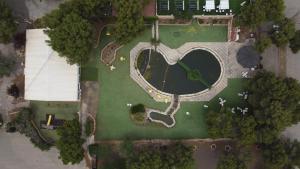 an overhead view of a park in the shape of a heart at Hotel El Cisne - parking exterior gratuito in Zaragoza
