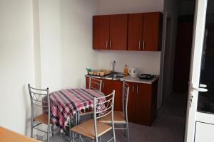 a small kitchen with a table and chairs in a room at Top Jaz Apartments in Budva