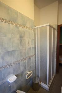 a bathroom with a shower and a toilet at Complesso Oasi in Tirrenia