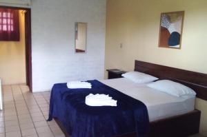 A bed or beds in a room at Pousada Vale do Gravatá