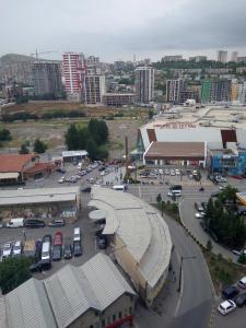 an overhead view of a parking lot in a city at Gldani-house in Tbilisi City
