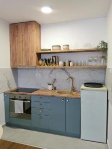 A kitchen or kitchenette at Apartman Dora