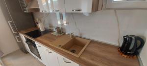 Kuchyň nebo kuchyňský kout v ubytování Apartment Grubišić
