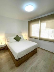 Un pat sau paturi într-o cameră la Piso Azonaicas Centro Tendillas