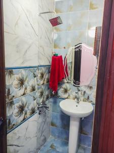 a bathroom with a sink and a mirror at Four Seasons in Cairo