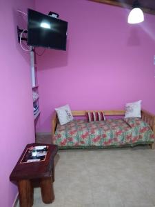 Televízia a/alebo spoločenská miestnosť v ubytovaní Complejo El Espinillo