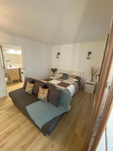 a bedroom with a large bed in a room at Studio Saint cyprien Plage in Saint-Cyprien