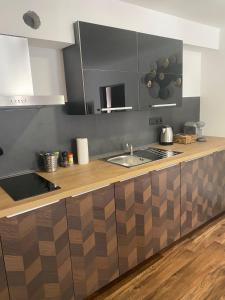 Kuchyň nebo kuchyňský kout v ubytování FiftyShades Apartmán s vířivkou