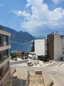 a view of the water from a building at Apartment Sunset in Kotor