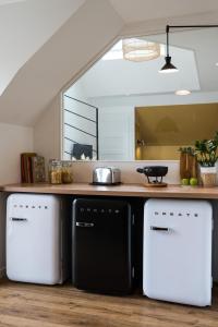 A kitchen or kitchenette at Superbe Loft Rumilly, 2 à 6 pers, 100 m2, proche ANNECY et AIX LES BAINS