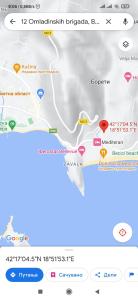 una captura de pantalla de la aplicación Google Maps con un mapa en Apartman Becici beach, en Bečići