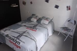 Postel nebo postele na pokoji v ubytování Maison à la campagne