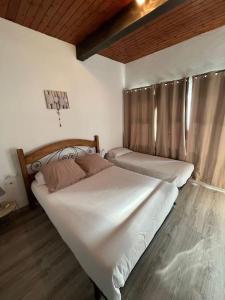 een slaapkamer met 2 bedden in een kamer bij Envalira Vacances - Etoile duplex ideal familia con vista a pistas in Pas de la Casa