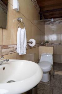 un baño con lavabo e inodoro en Tony's House, en Fortuna