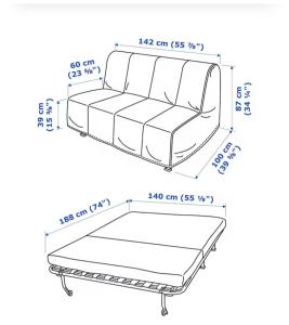 a drawing of a bed with dimensions at Appartamento incantevole con ampio balcone in Sella Nevea