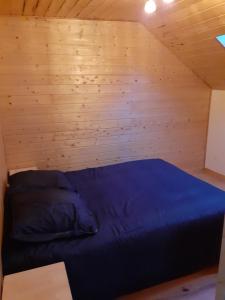 Tempat tidur dalam kamar di Petite maison bien vivre au coeur de la montagne