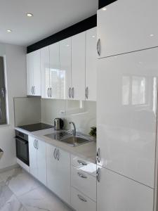 Kuchyňa alebo kuchynka v ubytovaní Luxury Two-Bedroom Apartment with Two Private Parking