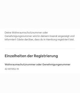 a page of a document with the words reinstatement deter registration at schönes Privatzimmer in Hamburg Winterhude in Hamburg